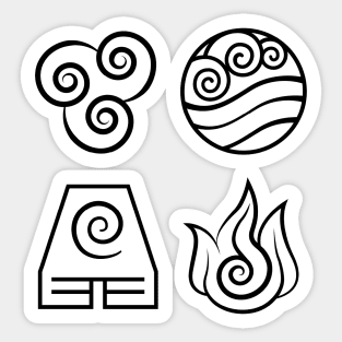 Avatar: The Last Airbender, Four Elements - White Sticker